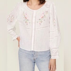 LoveShackFancy embroidered blouse